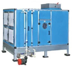 How do air washer units improve air quality?